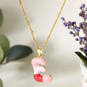 Letter “E” Pendant on Gold Colour Chain